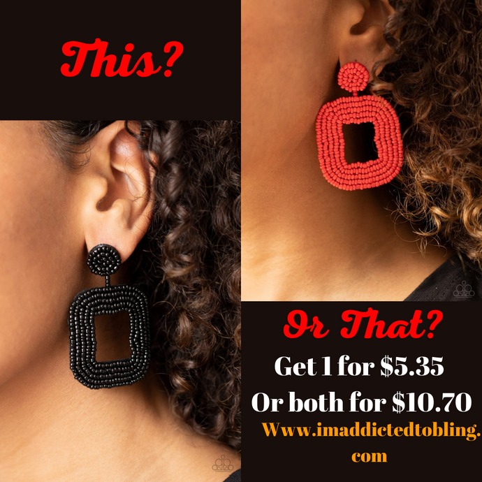 Beaded Bella | Paparazzi Red Earrings - BlingbyAshleyNicole