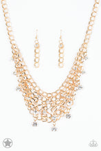 Load image into Gallery viewer, Fishing for Compliments - Paparazzi Gold Blockbuster Necklace - BlingbyAshleyNicole