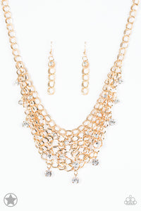 Fishing for Compliments - Paparazzi Gold Blockbuster Necklace - BlingbyAshleyNicole