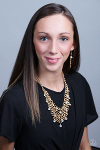 Fishing for Compliments - Paparazzi Gold Blockbuster Necklace - BlingbyAshleyNicole