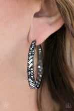 Load image into Gallery viewer, GLITZY By Association | Paparazzi Black Hoop Earring - BlingbyAshleyNicole