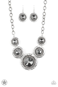 Global Glamour - Paparazzi Silver Blockbuster Necklace - BlingbyAshleyNicole