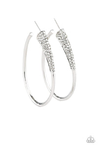 Winter Ice | Paparazzi White Hoop Earrings - BlingbyAshleyNicole