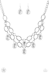 Show-Stopping Shimmer - Paparazzi Blockbuster White Necklace - BlingbyAshleyNicole