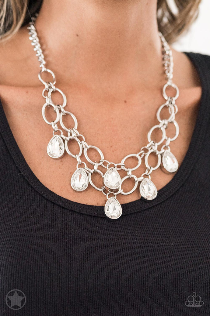 Show-Stopping Shimmer - Paparazzi Blockbuster White Necklace - BlingbyAshleyNicole
