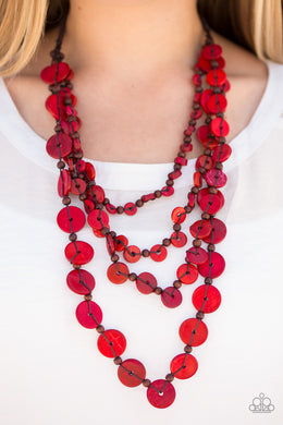 Fiji Flair - Paparazzi Red Necklace - BlingbyAshleyNicole