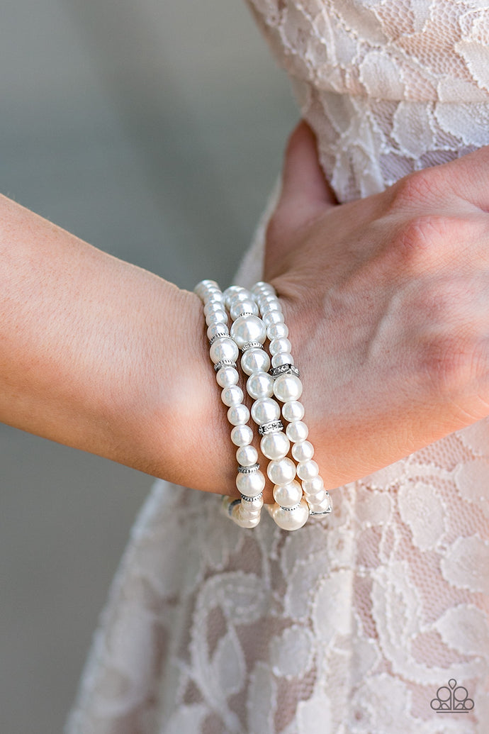 Money Drop - Paparazzi White Bracelet - BlingbyAshleyNicole