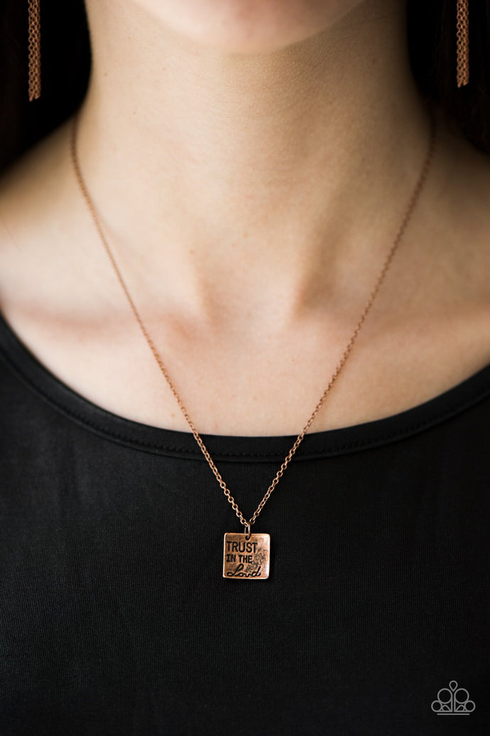 Trust in Faith | Paparazzi Copper Necklace - BlingbyAshleyNicole