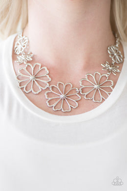 Blooming With Beauty - Paparazzi Silver Necklace - BlingbyAshleyNicole