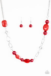 Beam Away - Paparazzi Red Necklace - BlingbyAshleyNicole