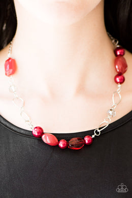 Beam Away - Paparazzi Red Necklace - BlingbyAshleyNicole