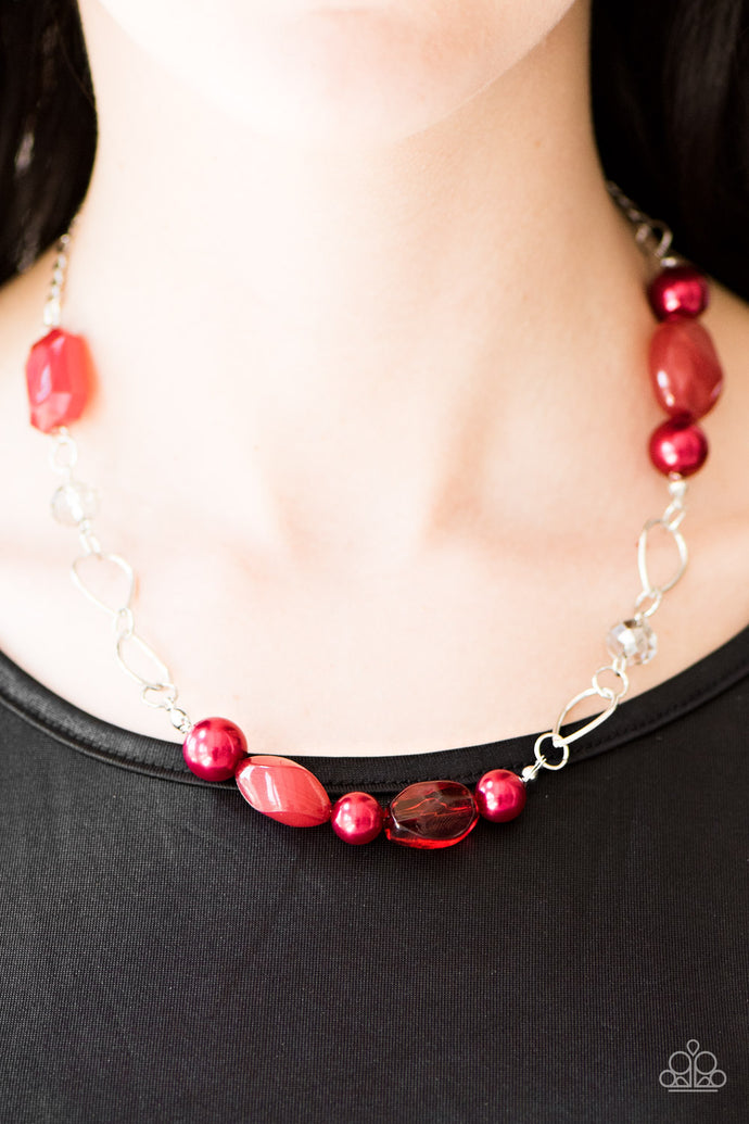 Beam Away - Paparazzi Red Necklace - BlingbyAshleyNicole