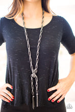Load image into Gallery viewer, Scarfed for Attention - Paparazzi Gunmetal Blockbuster Necklace - BlingbyAshleyNicole