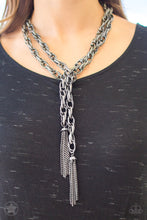 Load image into Gallery viewer, Scarfed for Attention - Paparazzi Gunmetal Blockbuster Necklace - BlingbyAshleyNicole