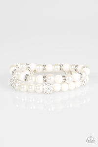 Teasingly Tinseltown - White Bracelet - BlingbyAshleyNicole