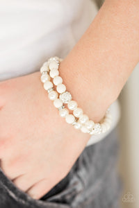 Teasingly Tinseltown - White Bracelet - BlingbyAshleyNicole