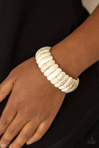 Peacefully Primal - Paparazzi White Bracelets - BlingbyAshleyNicole