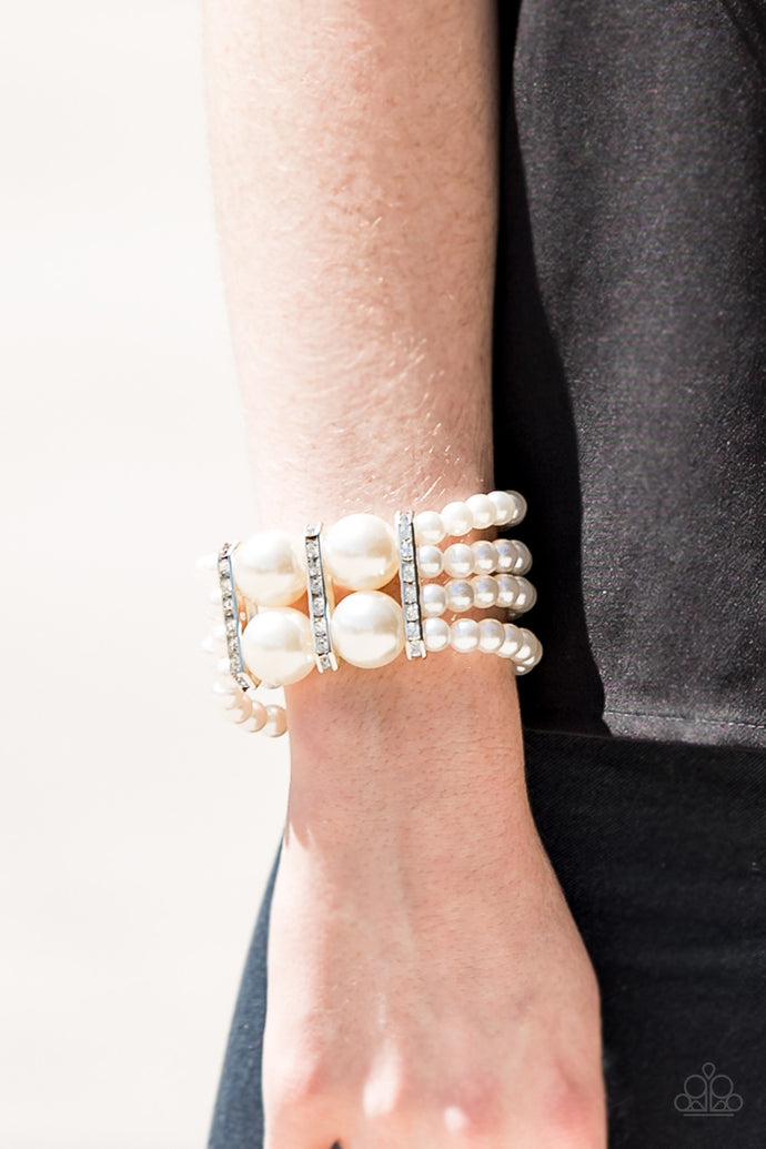 Romance Remix - Paparazzi White Bracelet - BlingbyAshleyNicole