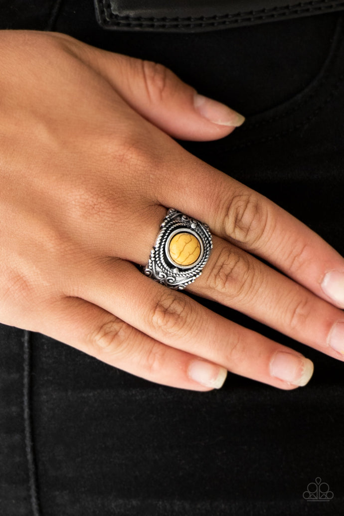 Stand Your Ground - Paparazzi Yellow Ring - BlingbyAshleyNicole