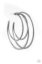 Load image into Gallery viewer, Drop It Like It&#39;s HAUTE | Paparazzi Black Hoop Earring - BlingbyAshleyNicole
