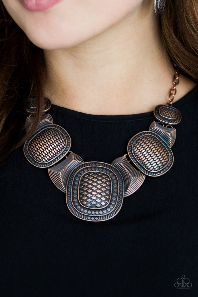 Prehistoric Powerhouse - Paparazzi Copper Necklace - BlingbyAshleyNicole