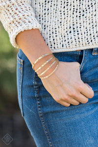 Get Used To Grit | Paparazzi Gold Bracelet - BlingbyAshleyNicole