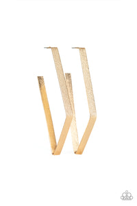 Way Over The Edge - Paparazzi Gold Hoop Earrings - BlingbyAshleyNicole