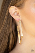 Load image into Gallery viewer, Way Over The Edge - Paparazzi Gold Hoop Earrings - BlingbyAshleyNicole