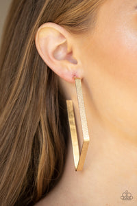 Way Over The Edge - Paparazzi Gold Hoop Earrings - BlingbyAshleyNicole