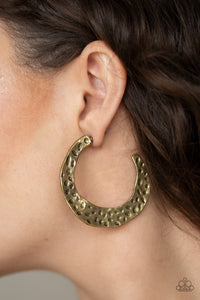 The HOOP Up - Paparazzi Brass Earrings - BlingbyAshleyNicole