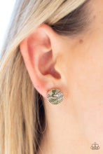 Load image into Gallery viewer, Bright As A Button - Paparazzi Brass Earrings - BlingbyAshleyNicole