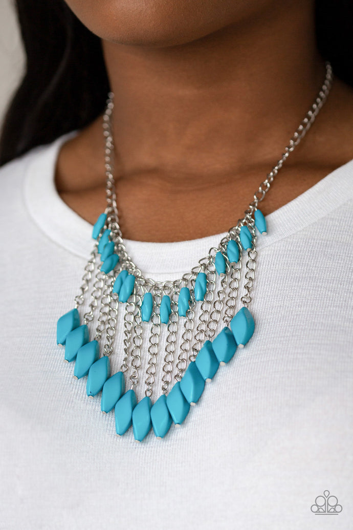 Venturous Vibes - Paparazzi Blue Necklace - BlingbyAshleyNicole