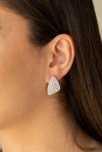 Load image into Gallery viewer, Supreme Sheen - White Paparazzi Earrings - BlingbyAshleyNicole