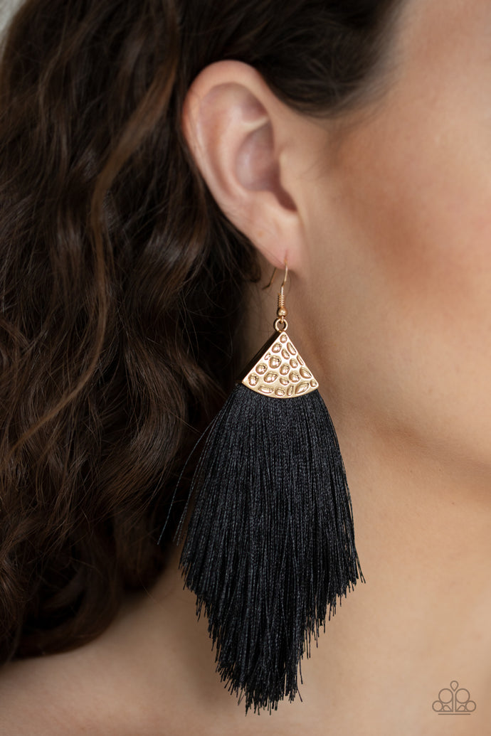 Tassel Tempo - Paparazzi Gold Earrings - BlingbyAshleyNicole