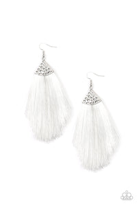 Tassel Tempo - Paparazzi White Earrings - BlingbyAshleyNicole