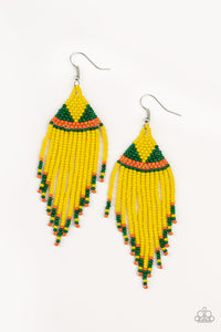 BEADazzle Me | Yellow Paparazzi Earrings - BlingbyAshleyNicole