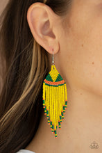 Load image into Gallery viewer, BEADazzle Me | Yellow Paparazzi Earrings - BlingbyAshleyNicole