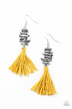 Load image into Gallery viewer, Tiki Tassel | Paparazzi Yellow Earring - BlingbyAshleyNicole