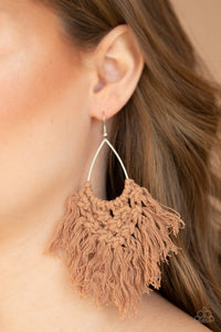 Oh MACRAME, Oh My - Paparazzi Brown Earrings - BlingbyAshleyNicole