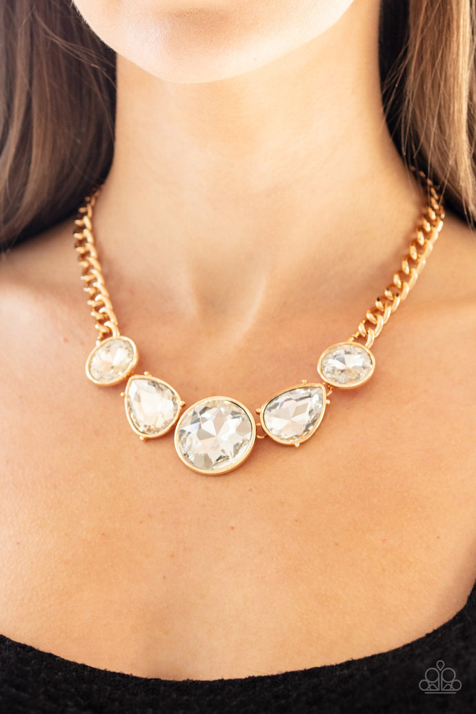 All The Worlds My Stage - Paparazzi Gold Necklace - BlingbyAshleyNicole