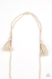 Macrame Mantra - Paparazzi White Necklace - BlingbyAshleyNicole