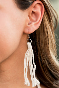 Macrame Mantra - Paparazzi White Necklace - BlingbyAshleyNicole