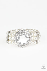 Speechless Sparkle - Paparazzi White Bracelet - BlingbyAshleyNicole