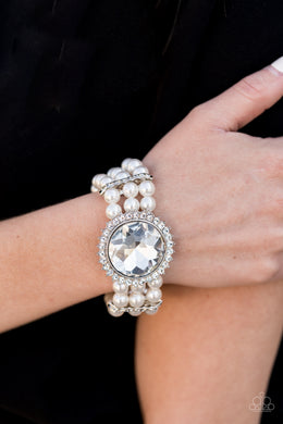 Speechless Sparkle - Paparazzi White Bracelet - BlingbyAshleyNicole