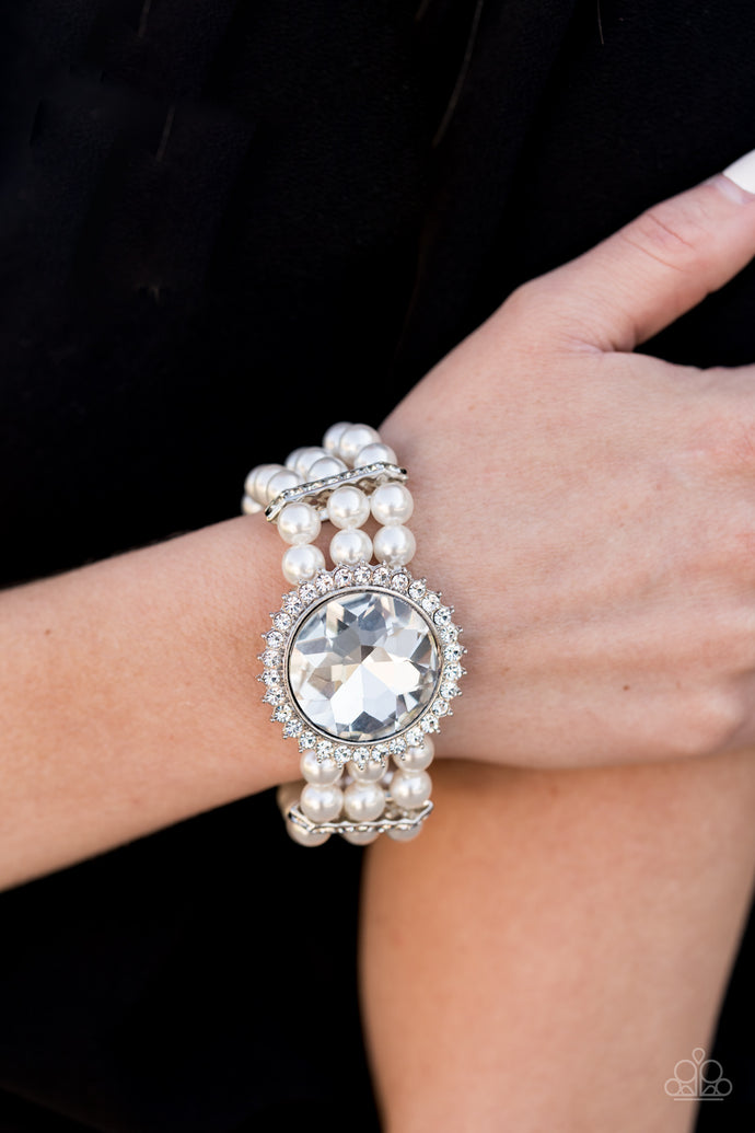 Speechless Sparkle - Paparazzi White Bracelet - BlingbyAshleyNicole
