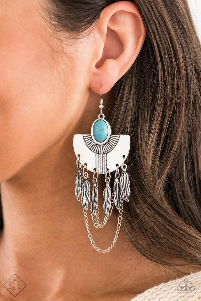 Sure Thing, Chief - Paparazzi Blue Earring - BlingbyAshleyNicole