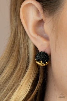 As Happy As Can BEAD | Paparazzi Black Earring - BlingbyAshleyNicole