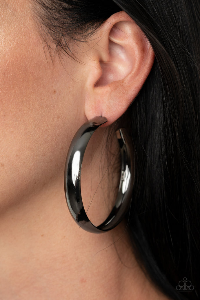 Paparazzi Black Earrings | BEVEL Into It - BlingbyAshleyNicole