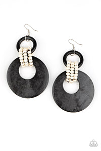Beach Day Drama - Paparazzi Black Earrings - BlingbyAshleyNicole