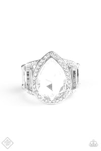 BLINGing Down The House -Paparazzi White Ring - BlingbyAshleyNicole